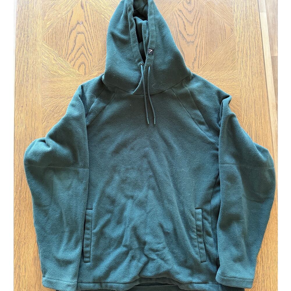 Gymshark Fleece 1/4 Zip Hoodie Men's XL Olive Green Pullover
